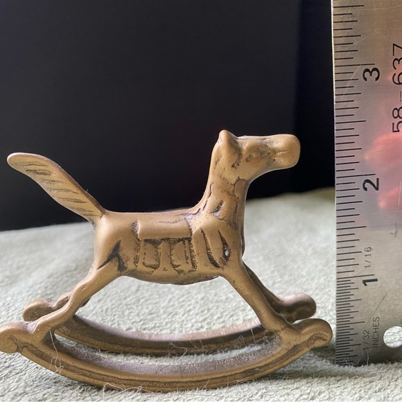 Vintage Miniature Brass 3" Rocking Horse - Picture 3 of 3